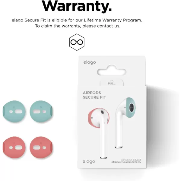 elago Fit in The case Ear Tips Compatible with Apple AirPods 1 amp 2 2 Pairs of 2 Colors  Italian Rose  Coral Blue Italian Rose  Coral Blue