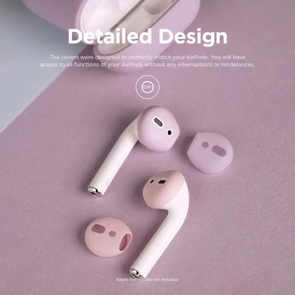 elago Fit in The case Ear Tips Compatible with Apple AirPods 1 amp 2 2 Pairs of 2 Colors  Italian Rose  Coral Blue Lovely Pink  Lavender