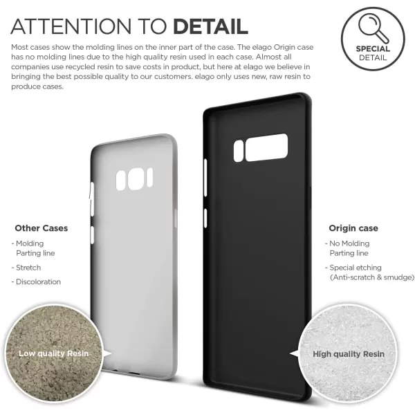 elago Galaxy Note 8 Case OriginJean Indigo  Device Fitting TestedMinimalisticScratch Protection OnlyTrue Fit  for Samsung Galaxy Note 8Black