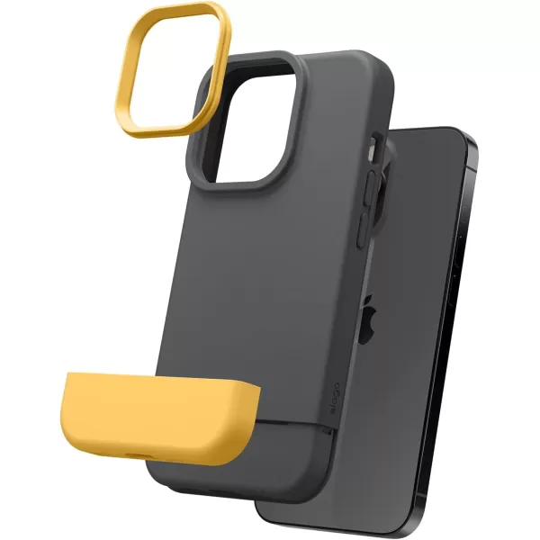 elago Glide Armor Case Designed for iPhone 13 Pro Max Case Drop Protection Shockproof Protective TPU Cover Upgraded Shockproof Mix and Match Parts Enhanced Camera Guard ClearLight BlueiPhone 13 Pro Dark GrayYellow