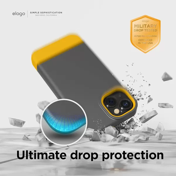 elago Glide Armor Case Designed for iPhone 14 Case Drop Protection Shockproof Protective TPU Cover Upgraded Shockproof Mix and Match Parts Enhanced Camera Guard ClearLovely PinkDark GrayYellow