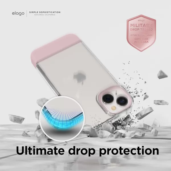 elago Glide Armor Case Designed for iPhone 14 Case Drop Protection Shockproof Protective TPU Cover Upgraded Shockproof Mix and Match Parts Enhanced Camera Guard ClearLovely PinkClearLovely Pink