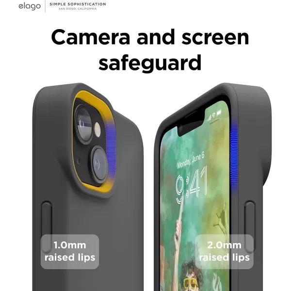 elago Glide Armor Case Designed for iPhone 14 Case Drop Protection Shockproof Protective TPU Cover Upgraded Shockproof Mix and Match Parts Enhanced Camera Guard ClearLovely PinkDark GrayYellow