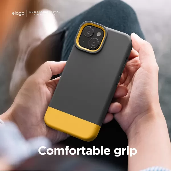 elago Glide Armor Case Designed for iPhone 14 Plus Case Drop Protection Shockproof Protective TPU Cover Upgraded Shockproof Mix and Match Parts Enhanced Camera Guard ClearPurpleDark GrayYellow