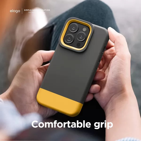 elago Glide Armor Case Designed for iPhone 14 Pro Max Case Drop Protection Shockproof Protective TPU Cover Upgraded Shockproof Mix and Match Parts Enhanced Camera Guard StoneDark GrayDark GrayYellow