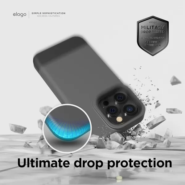 elago Glide Armor Case Designed for iPhone 14 Pro Max Case Drop Protection Shockproof Protective TPU Cover Upgraded Shockproof Mix and Match Parts Enhanced Camera Guard StoneDark GrayDark GrayBlack