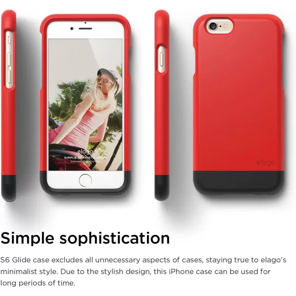 elago Glide Case for The iPhone 6 Plus 55inch  Front Protection Film  Back Protection Film Included  Full Retail Packaging Cotton Candy BlueCreamy YellowExtreme Red  Matt Black