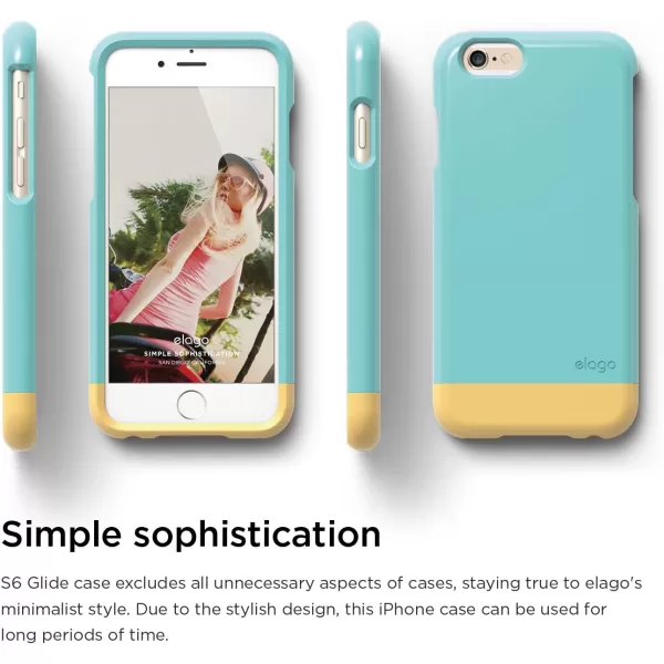 elago Glide Case for The iPhone 6 Plus 55inch  Front Protection Film  Back Protection Film Included  Full Retail Packaging Cotton Candy BlueCreamy YellowCoral Blue  Creamy Yellow