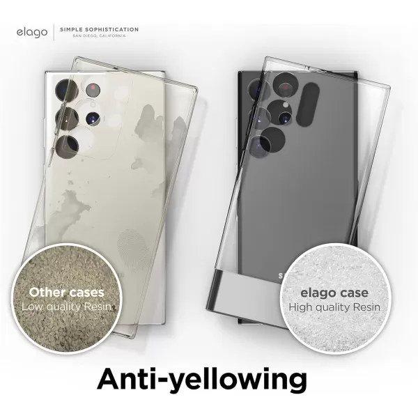 elago Glide Compatible with Samsung Galaxy S23 Ultra Case Precise Camera Cutouts Drop Protection Shockproof Protective Cover PC  TPU Structure Full Cover Design Clear  Metalic Dark GreyClear  Metalic Dark Grey