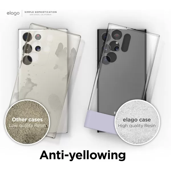 elago Glide Compatible with Samsung Galaxy S23 Ultra Case Precise Camera Cutouts Drop Protection Shockproof Protective Cover PC  TPU Structure Full Cover Design Clear  Metalic Dark GreyClear  Purple