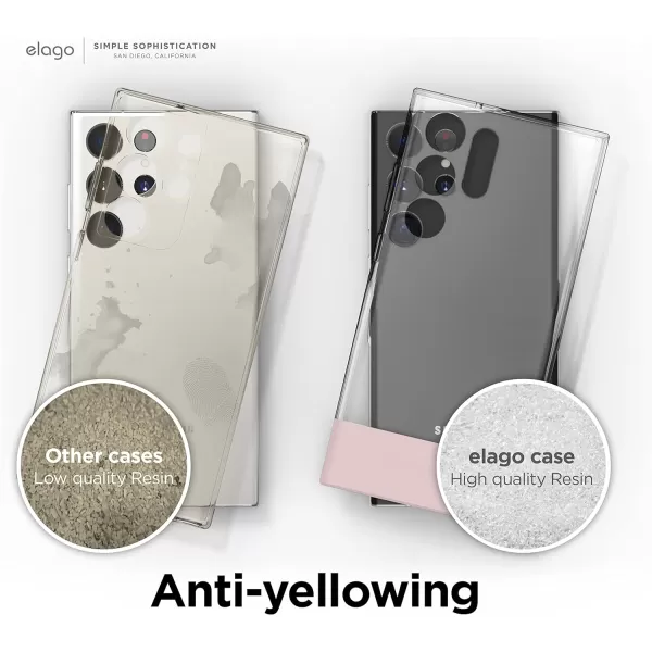 elago Glide Compatible with Samsung Galaxy S23 Ultra Case Precise Camera Cutouts Drop Protection Shockproof Protective Cover PC  TPU Structure Full Cover Design Clear  Metalic Dark GreyClear  Lovely Pink