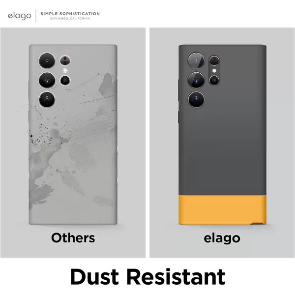 elago Glide Compatible with Samsung Galaxy S23 Ultra Case Precise Camera Cutouts Drop Protection Shockproof Protective Cover PC  TPU Structure Full Cover Design Clear  Metalic Dark GreyDark Grey  Yellow