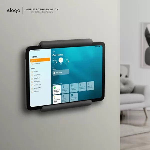 elago Home Hub Mount White  iPad Wall MountHomekit MountEasy InstallationScratchFreeCable Management Included  for iPad Mini iPad Air iPad ProDark Gray