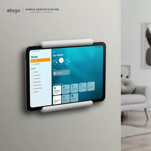 elago Home Hub Mount White  iPad Wall MountHomekit MountEasy InstallationScratchFreeCable Management Included  for iPad Mini iPad Air iPad ProWhite