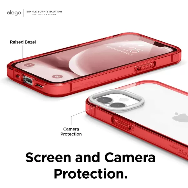 elago Hybrid Clear Case Compatible with iPhone 12 Mini Case 54 Inch Red  Shockproof Bumper Cover Protective CaseiPhone 12 Mini Red