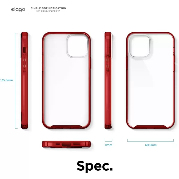 elago Hybrid Clear Case Compatible with iPhone 12 Mini Case 54 Inch Red  Shockproof Bumper Cover Protective CaseiPhone 12 Mini Red