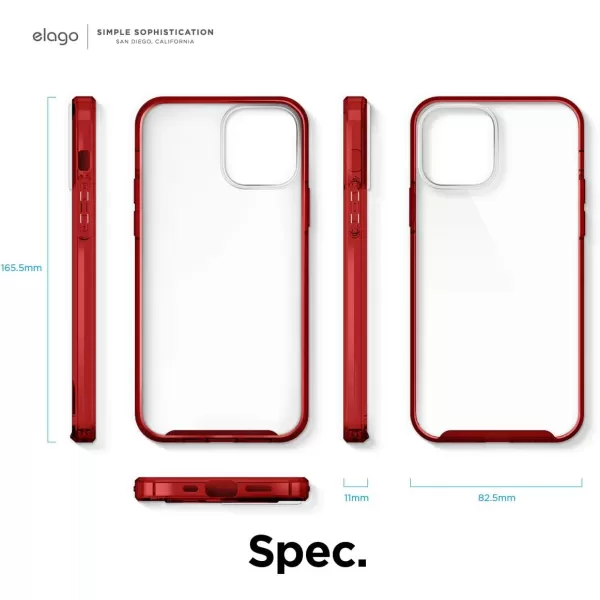 elago Hybrid Clear Case Compatible with iPhone 12 Mini Case 54 Inch Red  Shockproof Bumper Cover Protective CaseiPhone 12 Pro Max Red