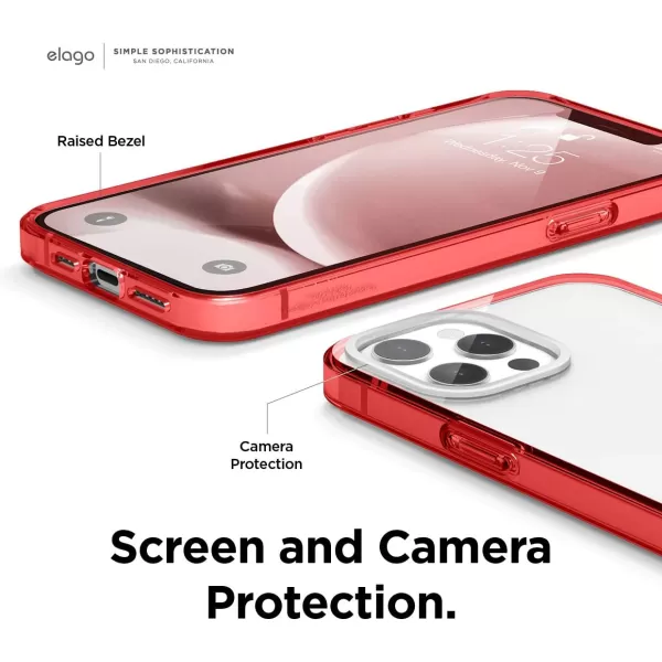 elago Hybrid Clear Case Compatible with iPhone 12 Mini Case 54 Inch Red  Shockproof Bumper Cover Protective CaseiPhone 12 Pro Max Red