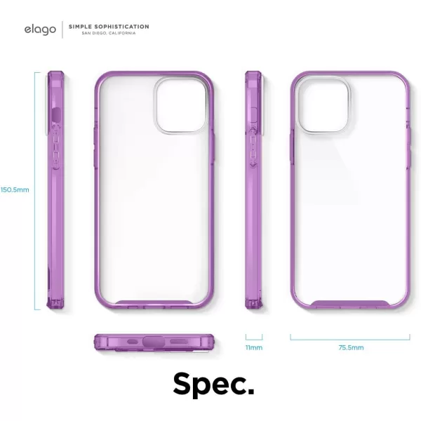 elago Hybrid Clear Case Compatible with iPhone 12 Mini Case 54 Inch Red  Shockproof Bumper Cover Protective CaseiPhone 12 iPhone 12 Pro Lavender