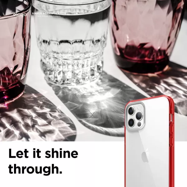 elago Hybrid Clear Case Compatible with iPhone 12 Mini Case 54 Inch Red  Shockproof Bumper Cover Protective CaseiPhone 12 iPhone 12 Pro Red