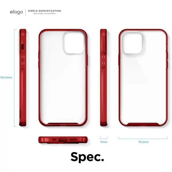 elago Hybrid Clear Case Compatible with iPhone 12 Mini Case 54 Inch Red  Shockproof Bumper Cover Protective CaseiPhone 12 iPhone 12 Pro Red