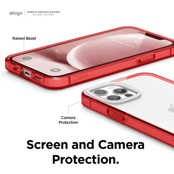 elago Hybrid Clear Case Compatible with iPhone 12 Mini Case 54 Inch Red  Shockproof Bumper Cover Protective CaseiPhone 12 iPhone 12 Pro Red