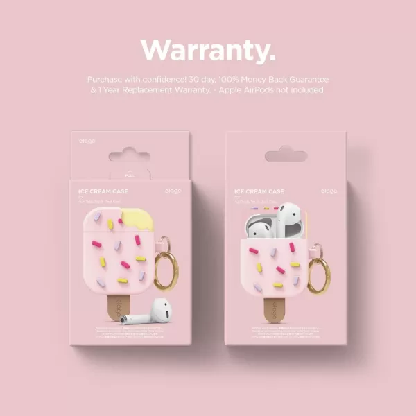 elago Ice Cream AirPods Case with Keychain Designed for Apple AirPods 1 amp 2 Shockproof Protective Skin Cute Accessories for Girls Kids Boys US Patent Registered BlueberryStrawberry