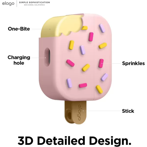 elago Ice Cream AirPods Pro Case with Keychain Designed for Apple AirPods PRO Case BlueberryStrawberry