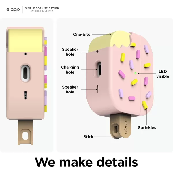 elago Ice Cream Case Compatible with AirPods Pro 2nd Generation Case Cover  Compatible with AirPods Pro 2 Case Karabiner Included Supports Wireless Charging Full Protection ChocolateStrawberry