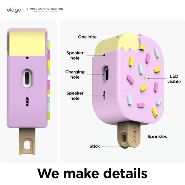 elago Ice Cream Case Compatible with AirPods Pro 2nd Generation Case Cover  Compatible with AirPods Pro 2 Case Karabiner Included Supports Wireless Charging Full Protection ChocolateBlueberry