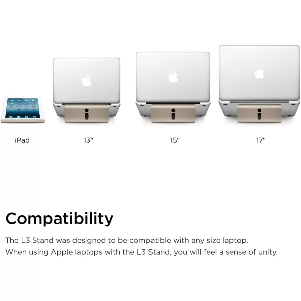 elago L3 Stand Champagne Gold  Premium AluminumPrevents Bad PostureNatural Heat Sink  for Laptop ComputersChampagne Gold