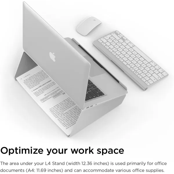 elago L4 Stand  Desk OrganizationPrevents Bad PostureNatural Heat Sink  for Laptop Computers SilverSilver