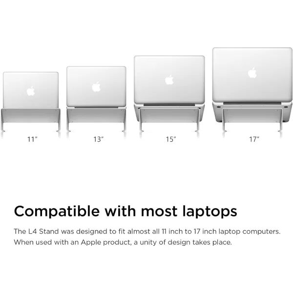 elago L4 Stand  Desk OrganizationPrevents Bad PostureNatural Heat Sink  for Laptop Computers SilverSilver