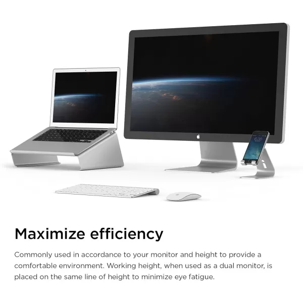 elago L4 Stand  Desk OrganizationPrevents Bad PostureNatural Heat Sink  for Laptop Computers SilverSilver