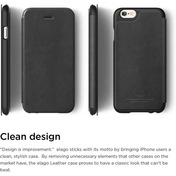 elago Leather FlipBlack  Card SlotScreen ProtectionPremium Hybrid Construction  for iPhone 66S Pluselago Leather FlipBlack  Card SlotScreen ProtectionPremium Hybrid Construction  for iPhone 66S Plus