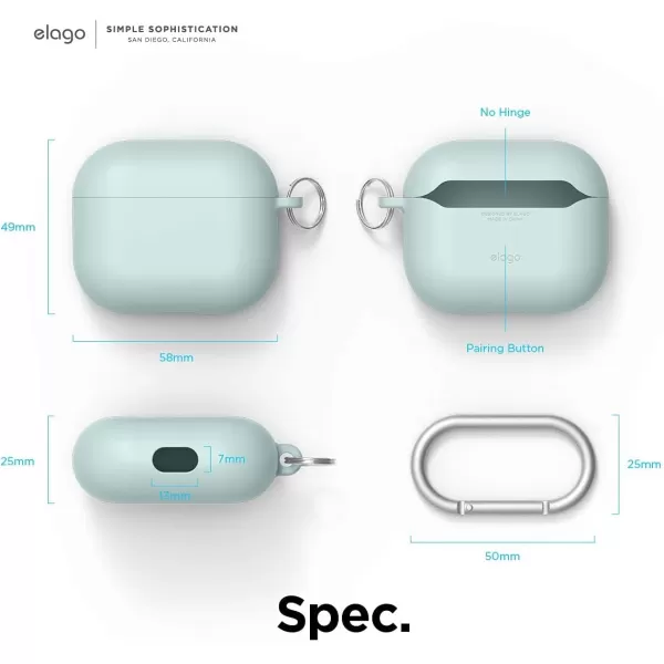 elago Liquid Hybrid Case Compatible with AirPods 3rd Generation Case  Compatible with AirPods 3 Case Cover Triple Layer Protection Keychain Included Wireless Charging Shock ResistantJean indigoMint