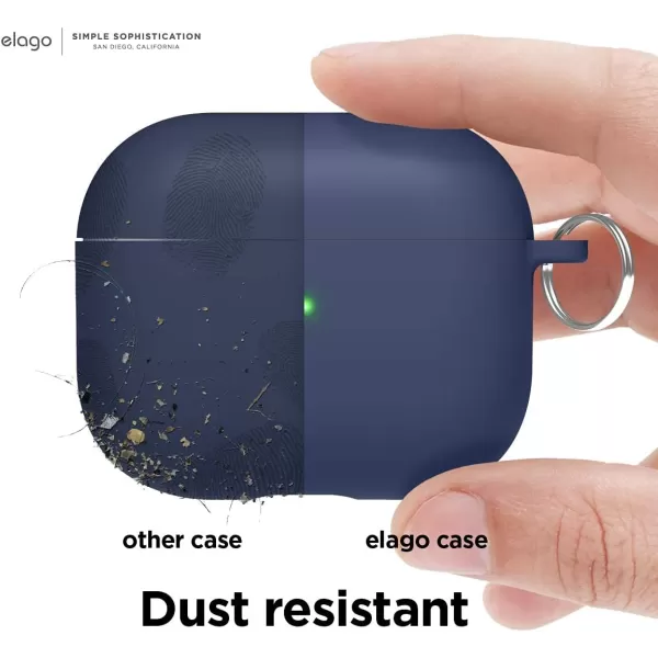 elago Liquid Hybrid Case Compatible with AirPods 3rd Generation Case  Compatible with AirPods 3 Case Cover Triple Layer Protection Keychain Included Wireless Charging Shock ResistantJean indigoJean Indigo