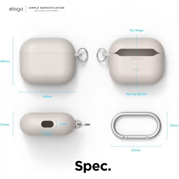 elago Liquid Hybrid Case Compatible with AirPods 3rd Generation Case  Compatible with AirPods 3 Case Cover Triple Layer Protection Keychain Included Wireless Charging Shock ResistantJean indigoStone