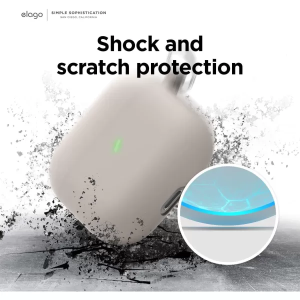 elago Liquid Hybrid Case Compatible with AirPods 3rd Generation Case  Compatible with AirPods 3 Case Cover Triple Layer Protection Keychain Included Wireless Charging Shock ResistantJean indigoStone