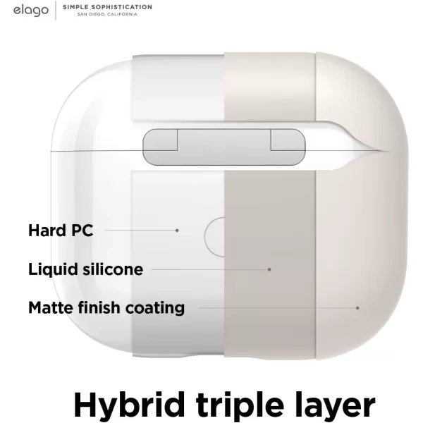 elago Liquid Hybrid Case Compatible with AirPods 3rd Generation Case  Compatible with AirPods 3 Case Cover Triple Layer Protection Keychain Included Wireless Charging Shock ResistantJean indigoStone