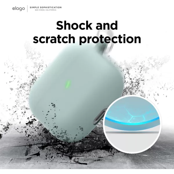 elago Liquid Hybrid Case Compatible with AirPods 3rd Generation Case  Compatible with AirPods 3 Case Cover Triple Layer Protection Keychain Included Wireless Charging Shock ResistantJean indigoMint