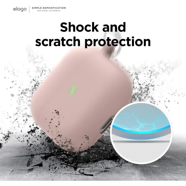 elago Liquid Hybrid Case Compatible with AirPods 3rd Generation Case  Compatible with AirPods 3 Case Cover Triple Layer Protection Keychain Included Wireless Charging Shock ResistantJean indigoLovely Pink