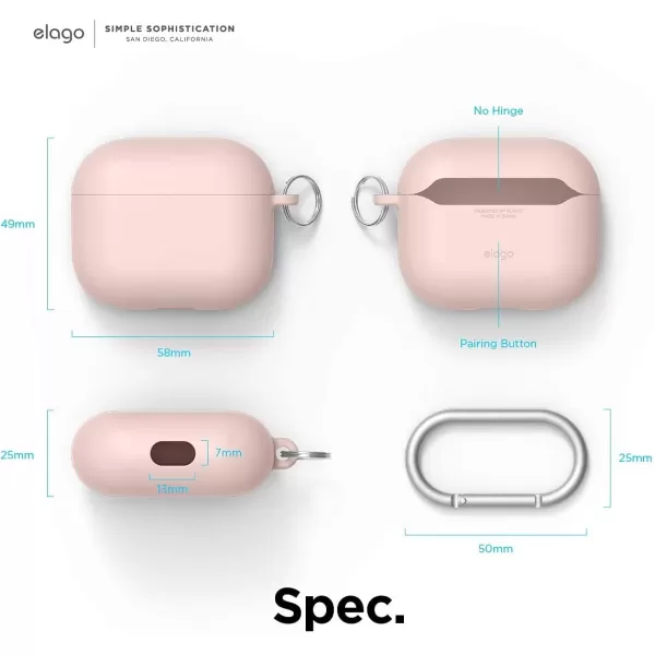 elago Liquid Hybrid Case Compatible with AirPods 3rd Generation Case  Compatible with AirPods 3 Case Cover Triple Layer Protection Keychain Included Wireless Charging Shock ResistantJean indigoLovely Pink