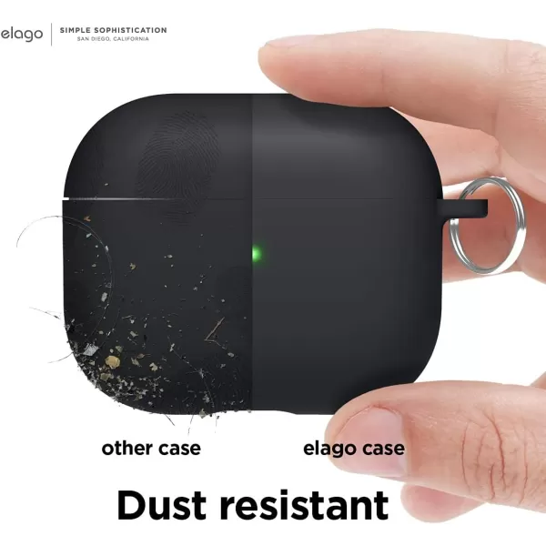 elago Liquid Hybrid Case Compatible with AirPods 3rd Generation Case  Compatible with AirPods 3 Case Cover Triple Layer Protection Keychain Included Wireless Charging Shock ResistantJean indigoBlack