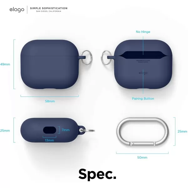 elago Liquid Hybrid Case Compatible with AirPods 3rd Generation Case  Compatible with AirPods 3 Case Cover Triple Layer Protection Keychain Included Wireless Charging Shock ResistantJean indigoJean Indigo