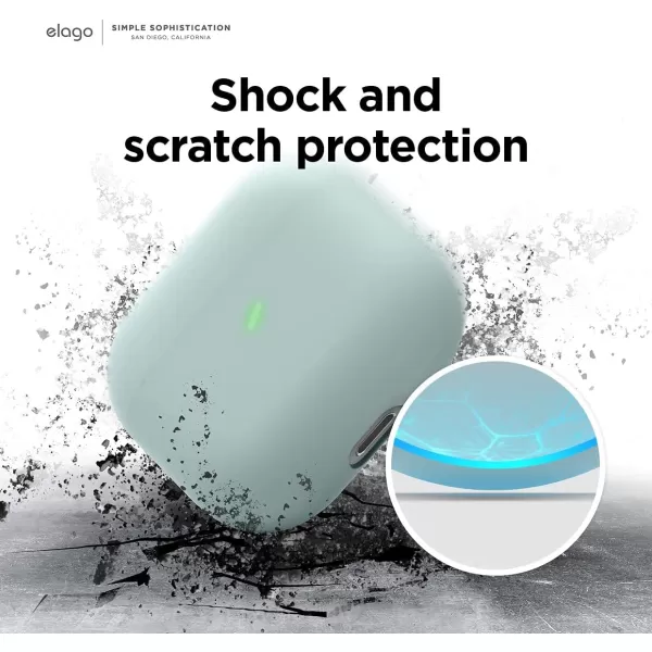 elago Liquid Hybrid Case Compatible with AirPods 3rd Generation Case  Compatible with AirPods 3 Case Cover Triple Layer Protection Wireless Charging Shock Resistant Easily Cleaned StoneMint