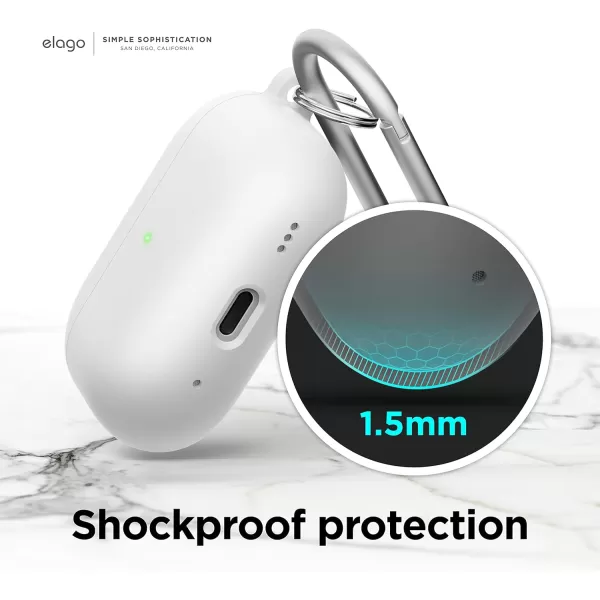 elago Liquid Hybrid Case Compatible with AirPods Pro 2nd Generation Case Cover  Compatible with AirPods Pro 2 Case Triple Layer Protection Keychain Included Dust Resistant Shockproof StoneWhite