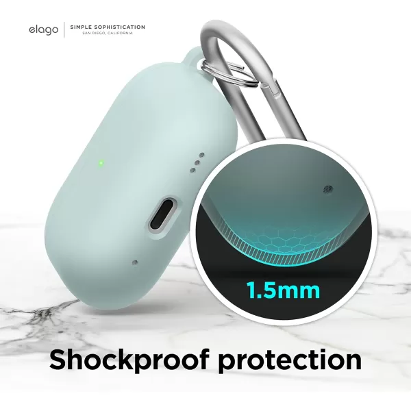 elago Liquid Hybrid Case Compatible with AirPods Pro 2nd Generation Case Cover  Compatible with AirPods Pro 2 Case Triple Layer Protection Keychain Included Dust Resistant Shockproof StoneMint