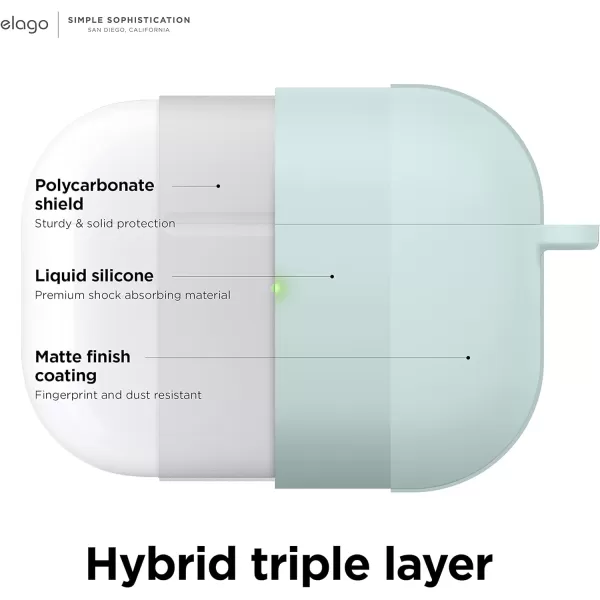 elago Liquid Hybrid Case Compatible with AirPods Pro 2nd Generation Case Cover  Compatible with AirPods Pro 2 Case Triple Layer Protection Keychain Included Dust Resistant Shockproof StoneMint