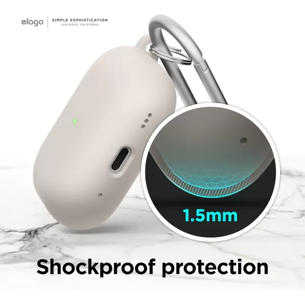 elago Liquid Hybrid Case Compatible with AirPods Pro 2nd Generation Case Cover  Compatible with AirPods Pro 2 Case Triple Layer Protection Keychain Included Dust Resistant Shockproof StoneStone